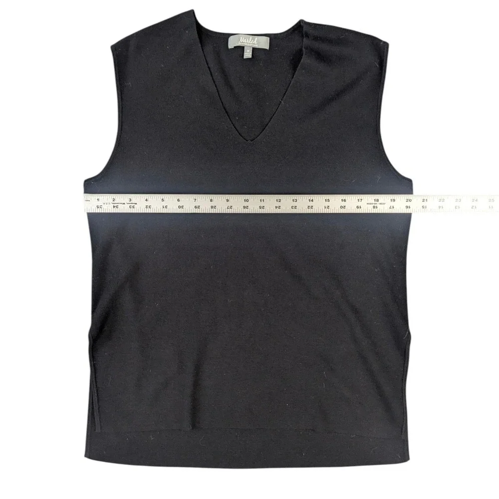 Marled Reunited Clothing V-Neck Sweater Vest Black Size M Rayon Blend High-Low